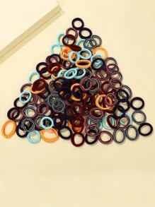 100 chiếc Dây buộc tóc in sọc - Nhiều màu - Xem 2