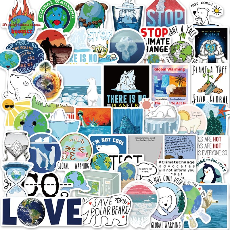 

50pcs Cartoon Climate Sticker, Multicolor
