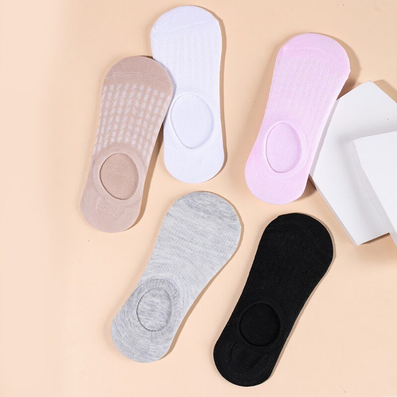 

5pairs Graphic Invisible Socks, Multicolor