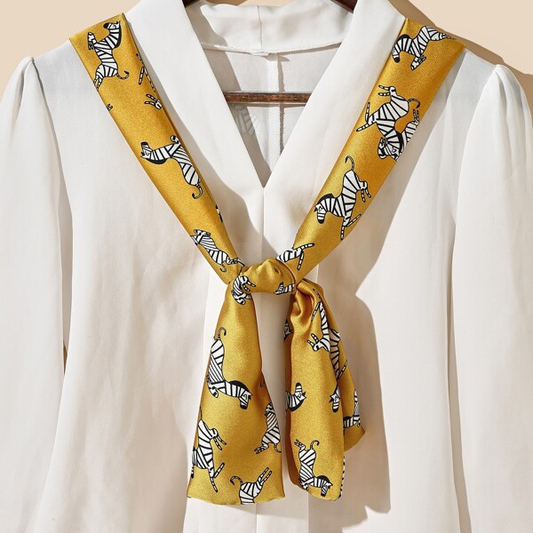 

Animal Print Scarf, Yellow