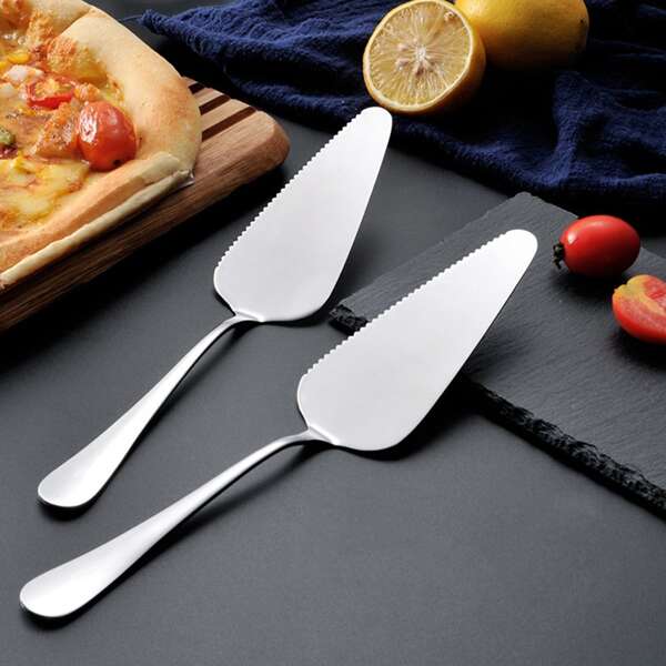 

1pc Stainless Steel Pizza Shovel, Silver