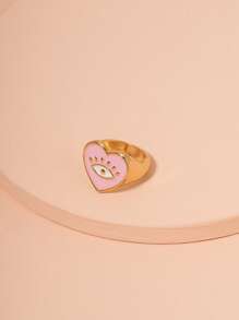 Heart Pattern Ring - Multicolor - View 2