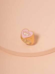 Heart Pattern Ring - Multicolor - View 3