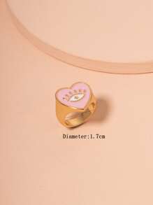 Heart Pattern Ring - Multicolor - View 4
