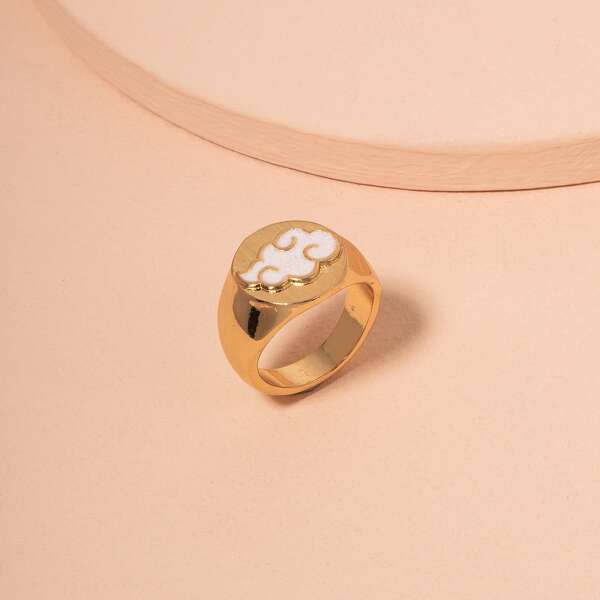 

1pc Alloy Ring, Gold