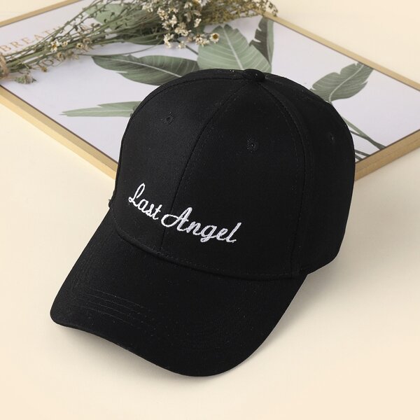 

Letter Embroidery Baseball Cap, Black