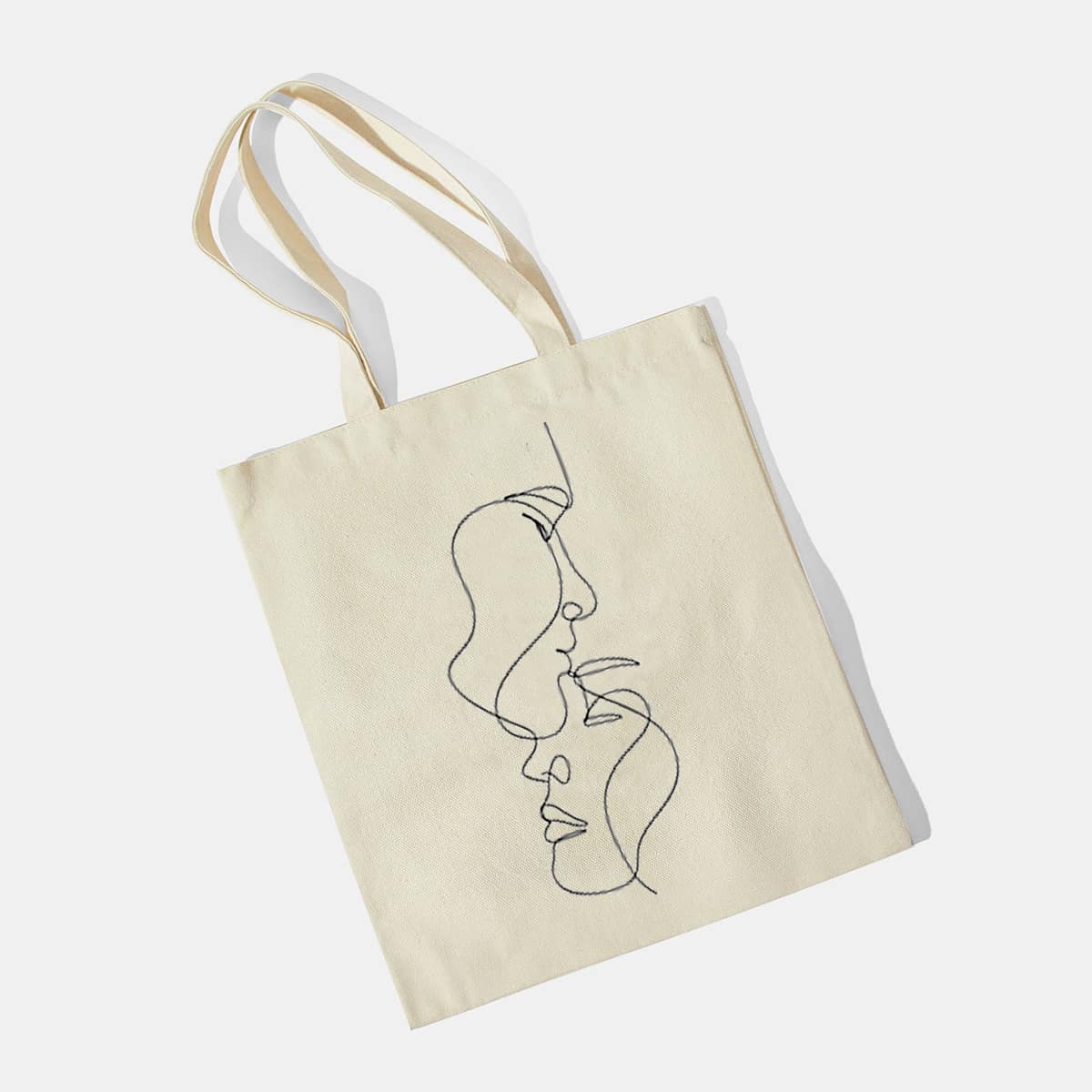 

Abstract Figure Tote Bag, Beige