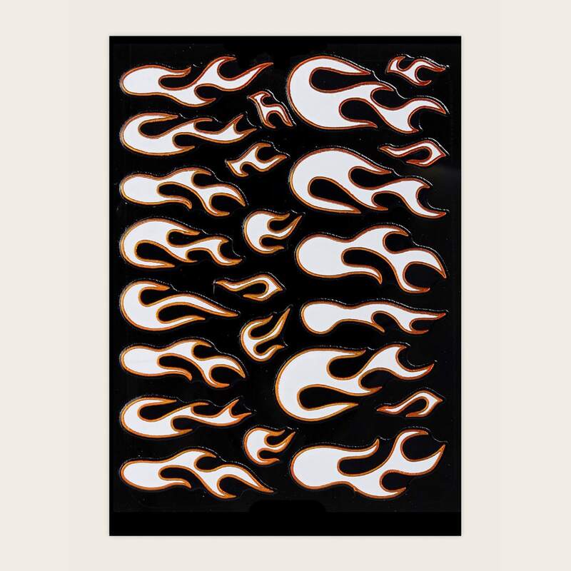

1sheet Fire Pattern Nail Sticker, Multicolor