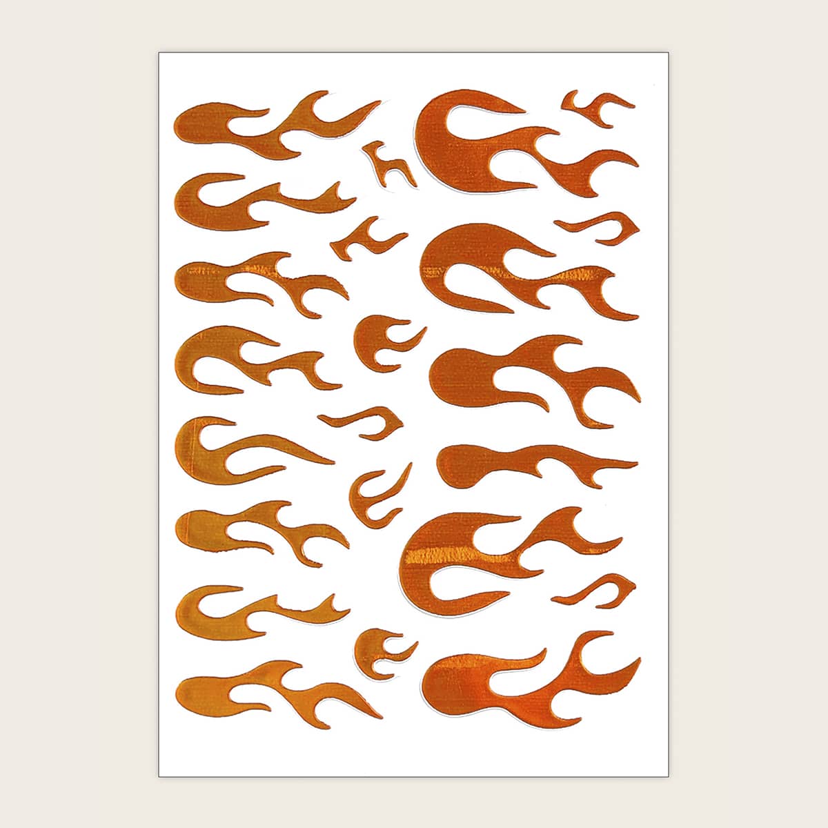 

1sheet Laser Fire Pattern Nail Sticker, Orange