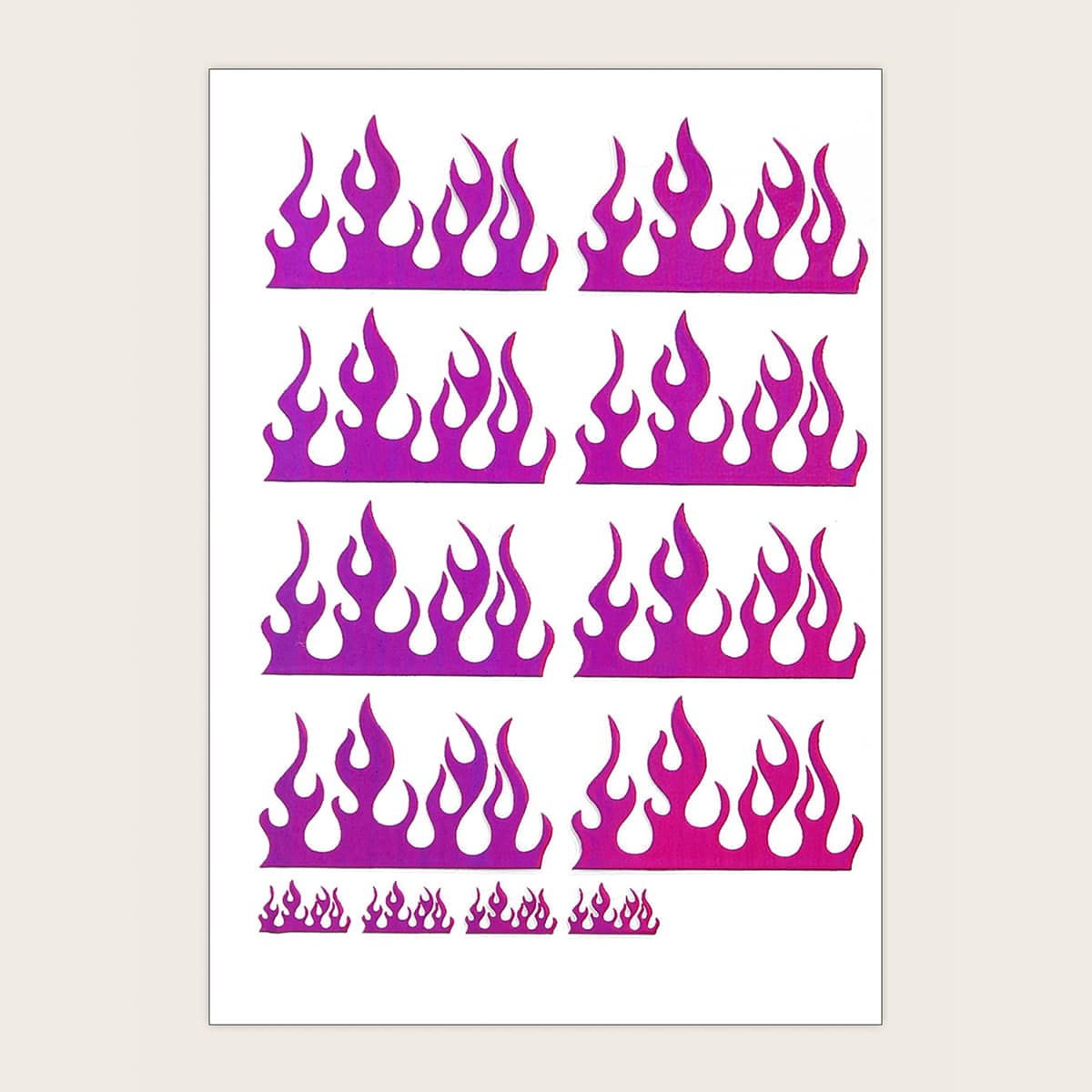 

1sheet Laser Fire Pattern Nail Sticker, Hot pink