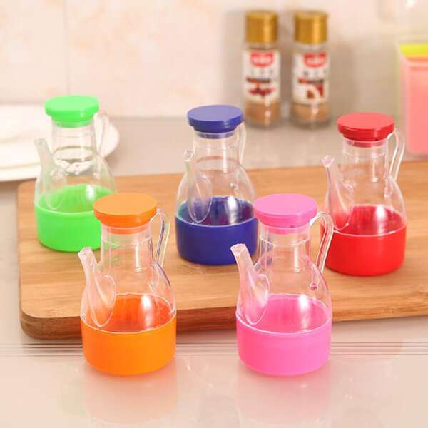 

1pc Random Color Plastic Seasoning Pot, Multicolor