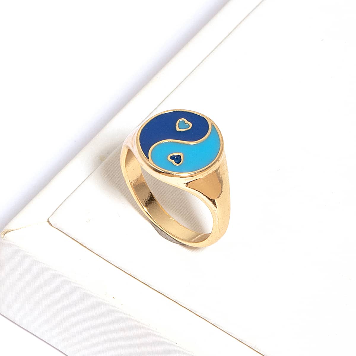 

1pc Yin & Yang Design Ring, Blue