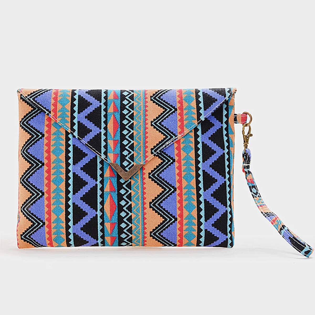 

Geo Graphic Clutch Bag, Multicolor