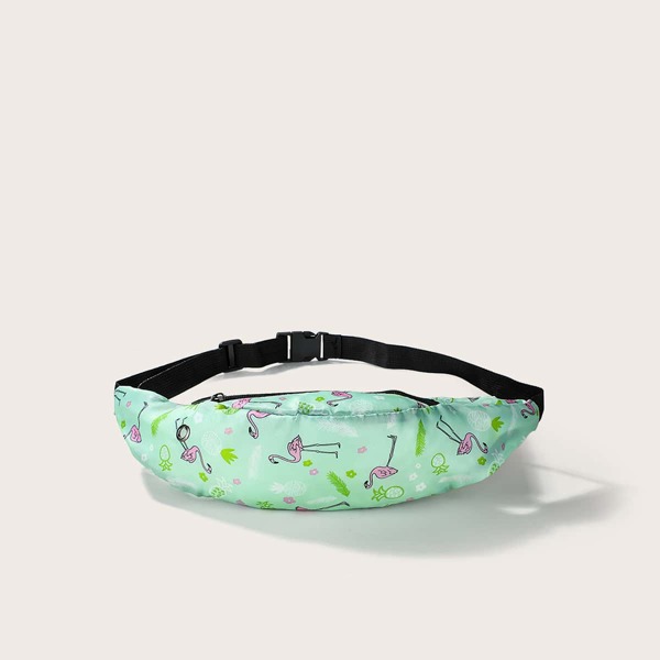

Cartoon Graphic Buckle Decor Fanny Pack, Green
