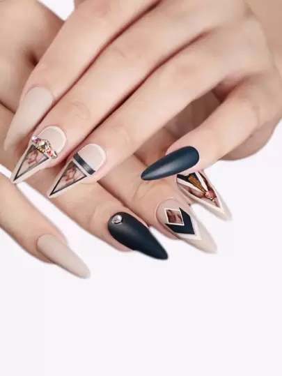 24 片装假指甲和双面胶贴片指甲美甲用品指甲