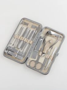 RANCAI Juego de 19 piezas de cortaúñas de acero inoxidable con estuche de almacenamiento, incluye cuchillo para pedicura y herramientas de manicura, conjunto completo de cortaúñas y herramientas para el cuidado de las uñas - Plateado - Ver 3