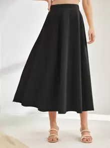 Mulvari Jupe évasée taille haute unie