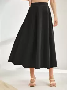 Mulvari Jupe évasée taille haute unie