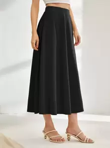 Mulvari Jupe évasée taille haute unie