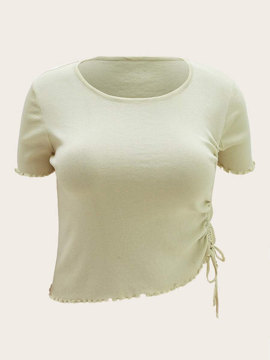 áo đan kích thước lớn Dây kéo màu trơn Giải trí - Màu be - Xem 1