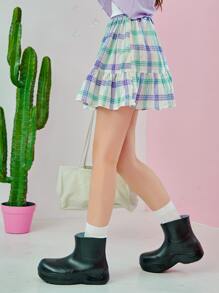 DAZY Falda bajo con fruncido de cuadros - Multicolor - Ver 9