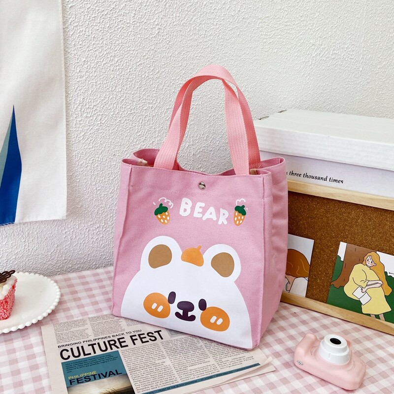 

Cartoon Tote Bag, Baby pink