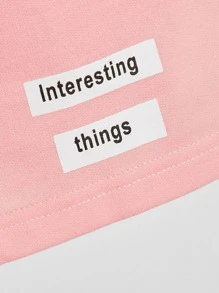 Manfinity Men Slogan Graphic Drawstring Waist Shorts - Pink - View 3