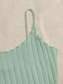 Muchica Lettuce Trim Cami Top - Mint Green - View 4