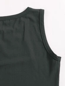 SHEIN EZwear Top tank corto unicolor - Gris Oscuro - Ver 3