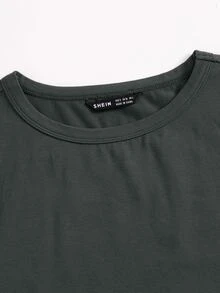 SHEIN EZwear Top tank corto unicolor - Gris Oscuro - Ver 5