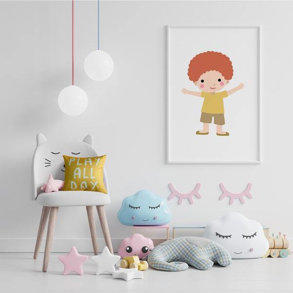 

Kids Letter Graphic Cushion Cover Without Filler, Yellow
