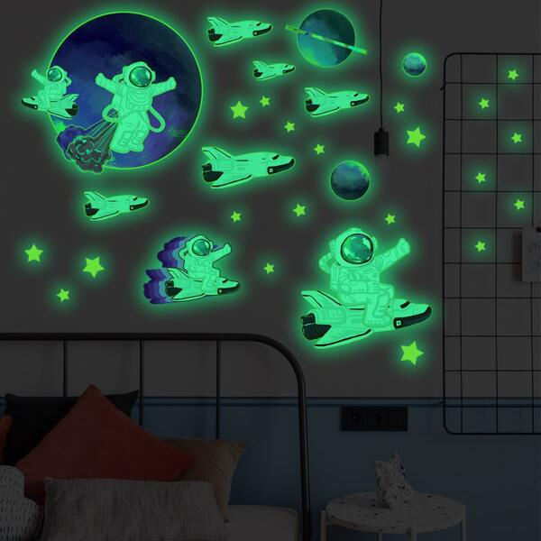 

Kids Astronaut Print Glow Sticker, Multicolor