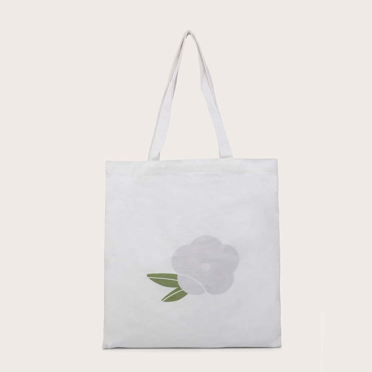 

Floral Tote Bag, White