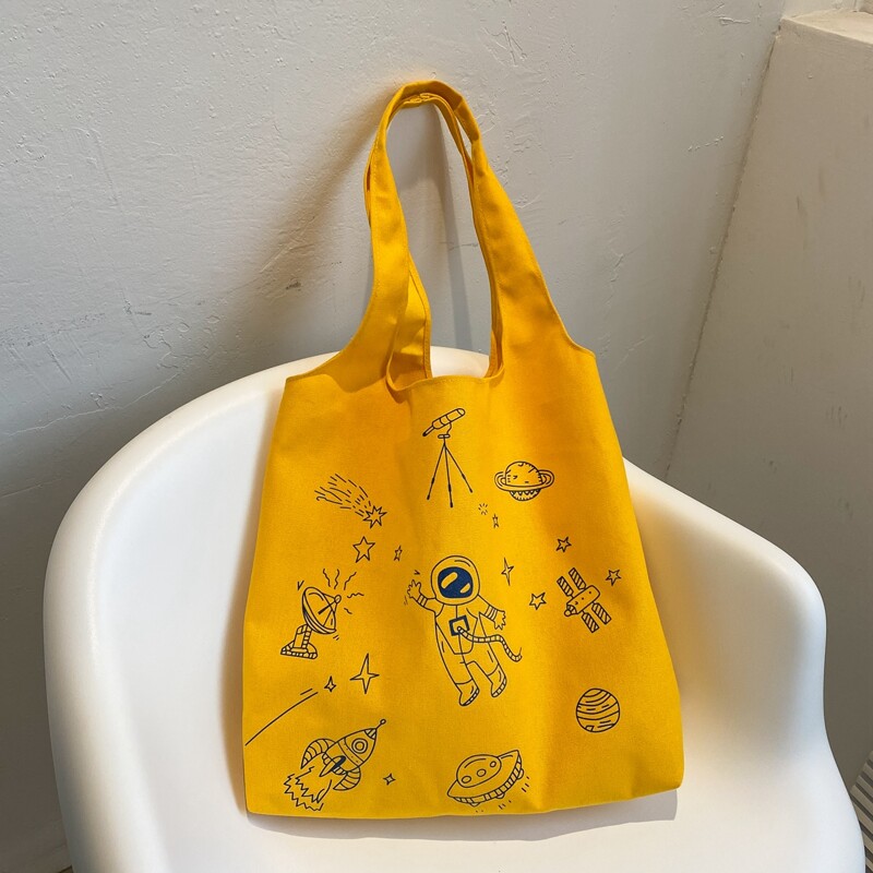 

Cartoon Galaxy Tote Bag, Yellow