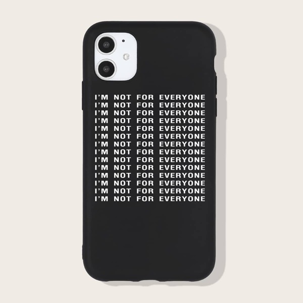 

Letter Graphic Phone Case, Black
