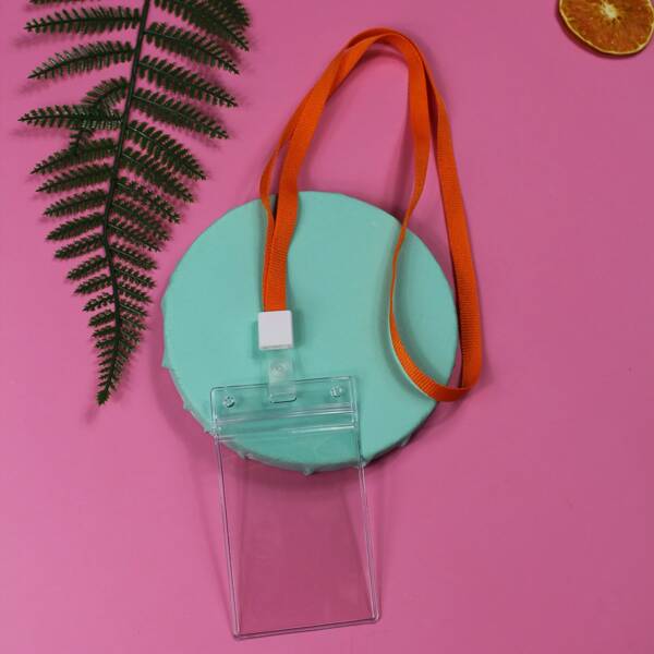 

1pc Lanyard ID Badge Holder, Orange
