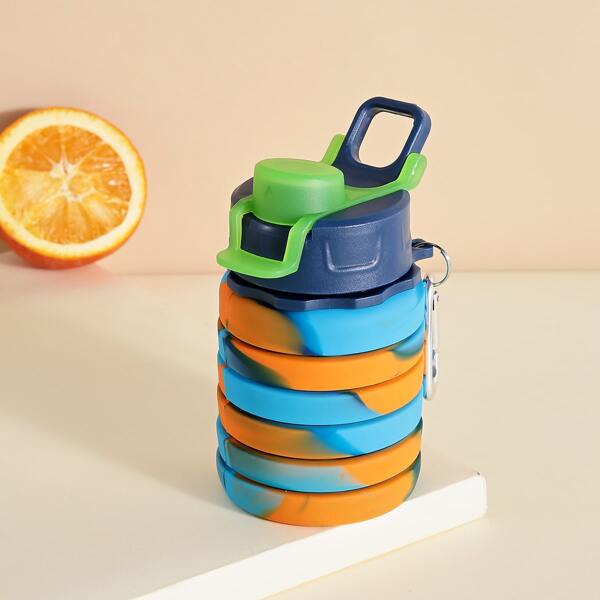 

1pc Silicone Water Bottle, Multicolor