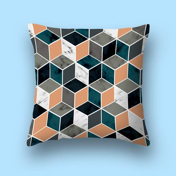 

Geometric Pattern Cushion Cover Without Filler, Multicolor