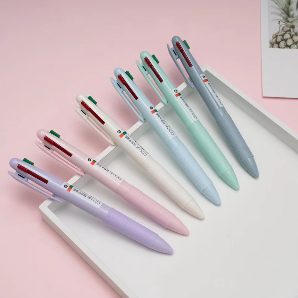 

2pcs Random 4 Color Ballpoint Pen, Multicolor