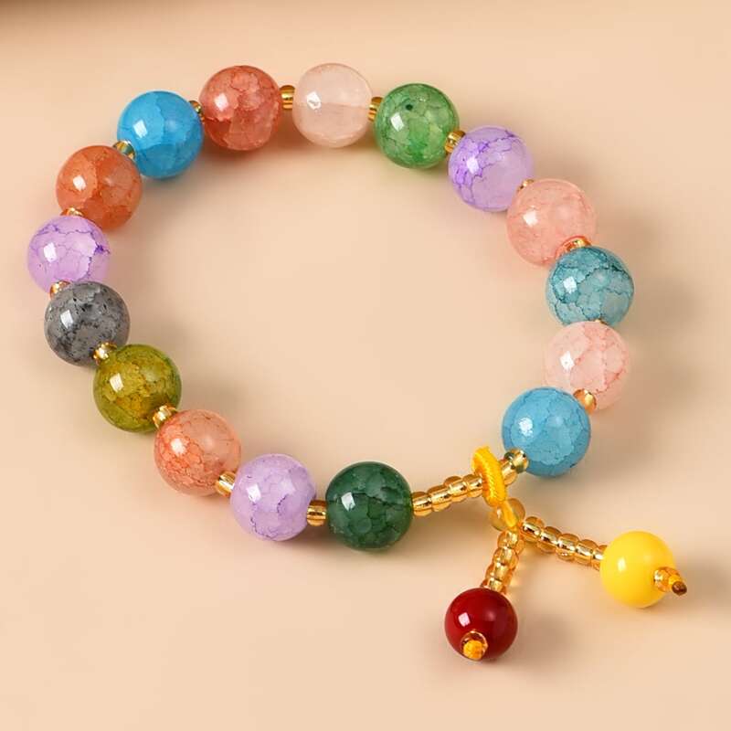 

1pc Crystal Beaded Bracelet, Multicolor
