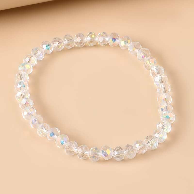 

Clear Crystal Beaded Bracelet, Multicolor