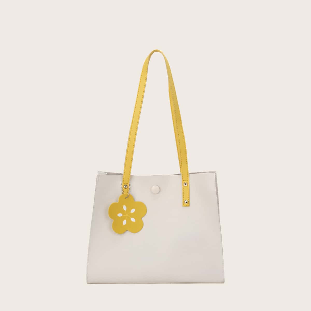 

Floral Decor Tote Bag, White