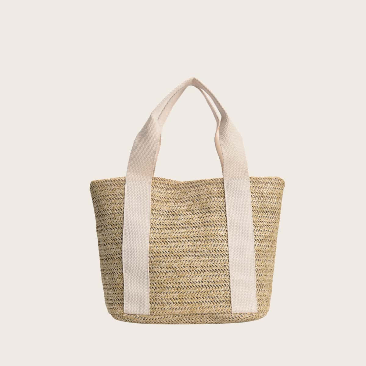 

Straw Tote Bag, White