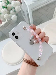 Flower Hand Strap Clear Phone Case - Clear - View 2