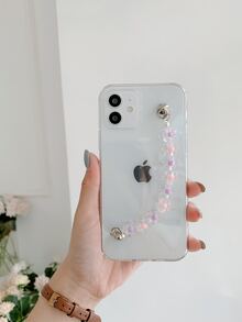 Flower Hand Strap Clear Phone Case - Clear - View 5