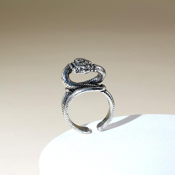 

Men Snake Design Ring, Antique silver