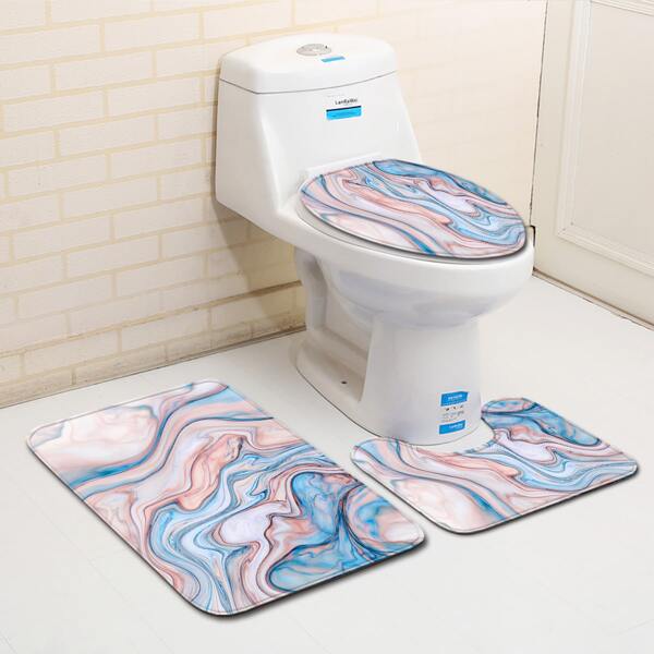 

1pc Marble Pattern Bath Mat, Multicolor