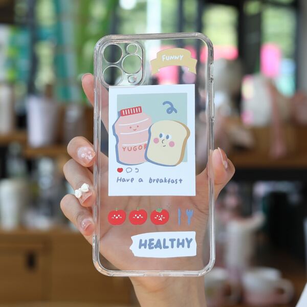 

Cartoon Food Clear Phone Case
