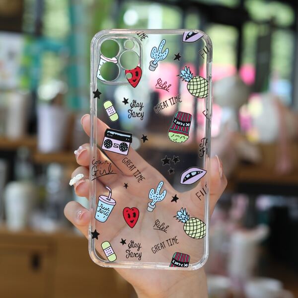 

Cartoon Graphic Clear Phone Case