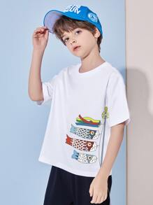 Camiseta Con Gráficos De Caricatura Para Niños - Blanco - Ver 1